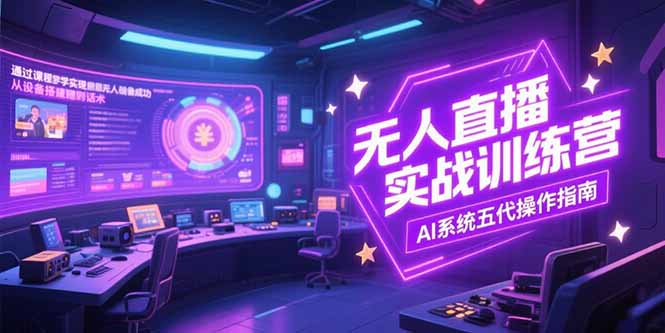 无人直播实操训练营，从设备搭建到话术，AI系统五代操作指南(7月更新-泡泡网创