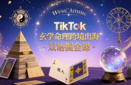TikTok玄学命理跨境出海双语掘金课，手把手教你用命理知识精准直击海外用户痛点-泡泡网创
