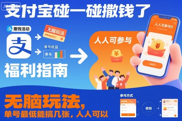 支付宝碰一碰撒钱了，无脑玩法，单号最低能搞几张，人人可以撸【揭秘】-泡泡网创