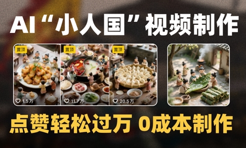 爆款1000W+播放微缩景观迷你小人国AI视频0成本制作全流程教学-泡泡网创