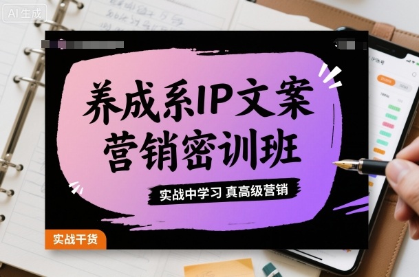 养成系IP文案营销密训班，实战中学习真高级营销-泡泡网创