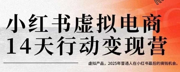 小红书虚拟电商14天变现训练营，虚拟产品，2025年普通人在小红书最后的搞钱机会(更新)-泡泡网创