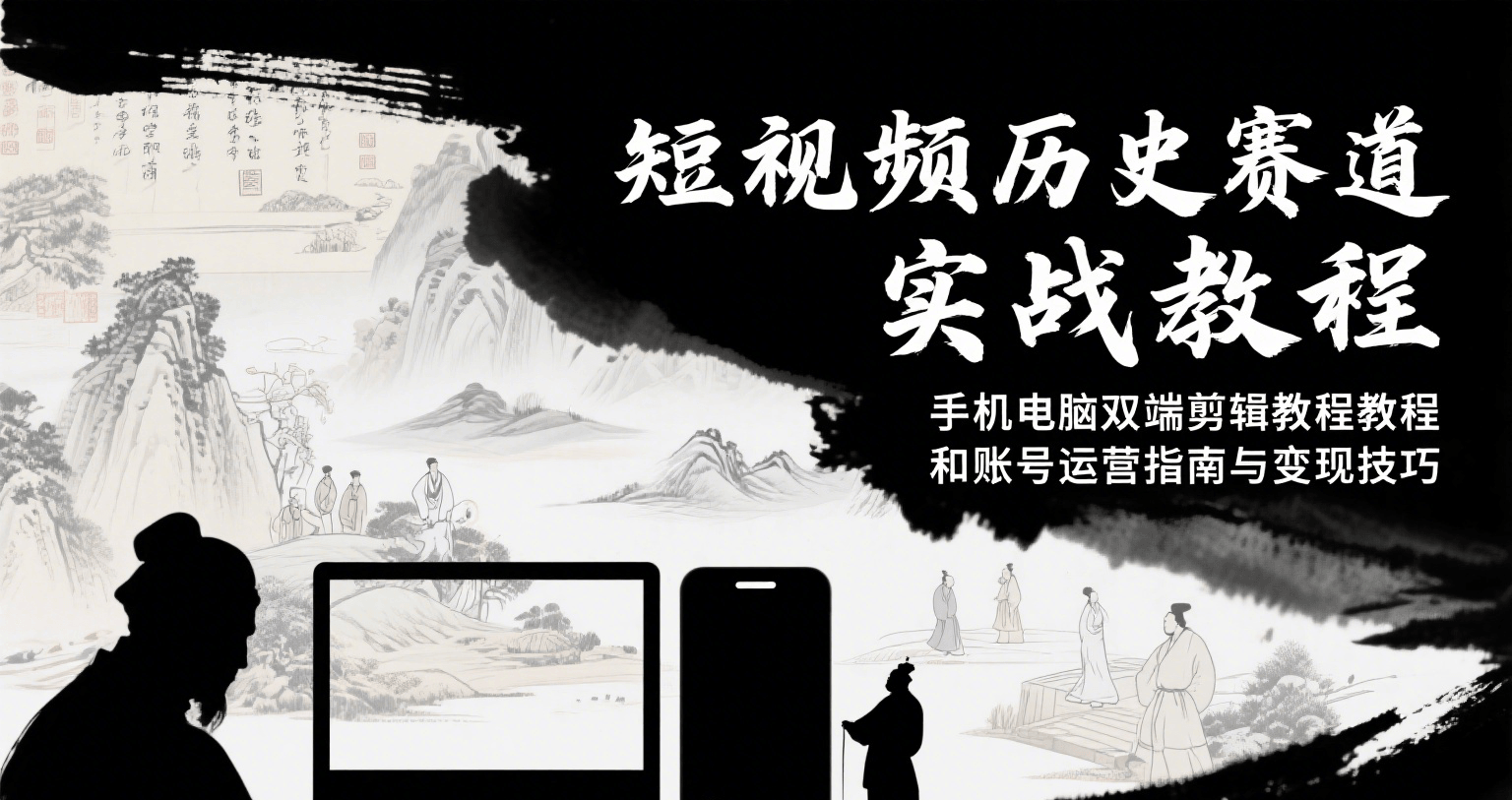 短视频历史赛道实战教程，手机电脑双端剪辑教程和账号运营指南与变现技巧-泡泡网创