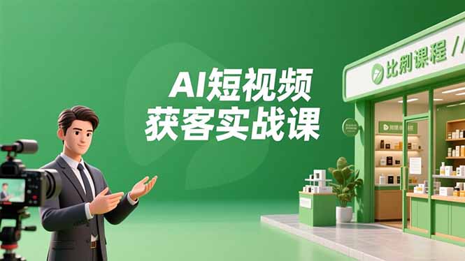 AI短视频获客实战课，数字人创作、实体行业应用、精准引流，30天获取客源月入6万+-泡泡网创