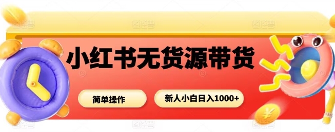 小红书无货源带货项目，简单无脑，新人小白日入多张-泡泡网创