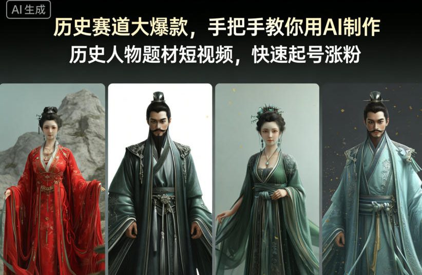 历史赛道大爆款，手把手教你用AI制作历史人物题材短视频，快速起号涨粉-泡泡网创