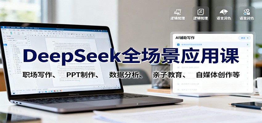 DeepSeek全场景应用课：职场写作、 PPT制作、数据分析、亲子教育、自媒体创作等-泡泡网创