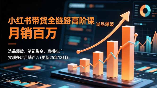 小红书带货全链路高阶课，选品爆破、笔记裂变、直播推广，实现多店月销百万(更新25年12月-泡泡网创