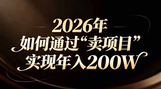 站在2026年的十字路口：一个普通人如何通过卖项目实现年入200万-泡泡网创