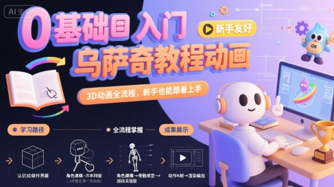 0基础入门乌萨奇教程动画，3D动画全流程，新手也能跟着上手-泡泡网创