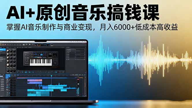 AI+原创音乐搞钱课：掌握AI音乐制作与商业变现，月入6000+低成本高收益-泡泡网创