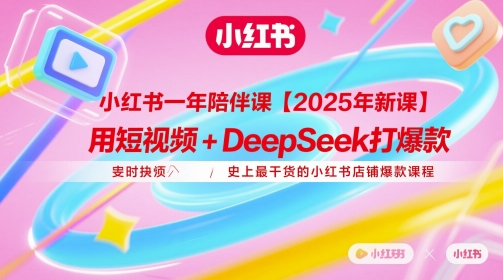 小红书一年陪伴课【2025年新课】，用短视频+deepSeek打爆款，史上最干货的小红书店铺爆款课程-泡泡网创