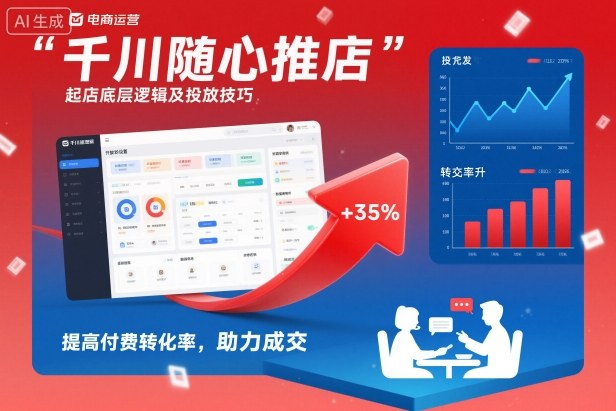 千川随心推起店底层逻辑及投放技巧，提高付费转化率，助力成交-泡泡网创