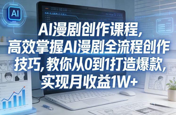 某社群AI漫剧创作课程，高效掌握AI漫剧全流程创作技巧，教你从0到1打造爆款，实现月收益1W+-泡泡网创