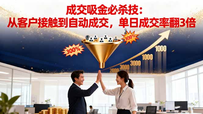 吸金成交营销必杀技：从客户接触到自动成交，单日成交率翻3倍-泡泡网创