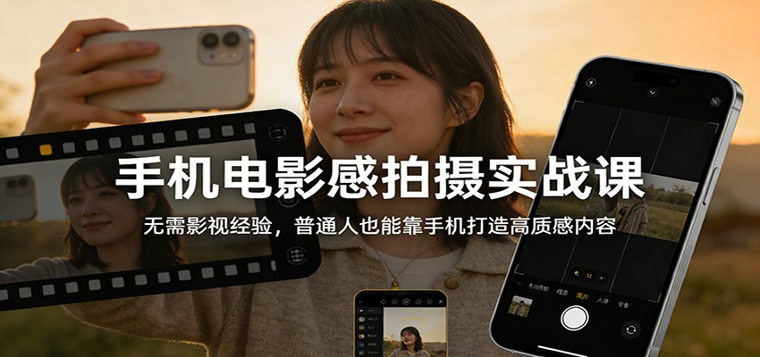 手机电影感拍摄实战课：无需影视经验，普通人也能靠手机打造高质感内容-泡泡网创